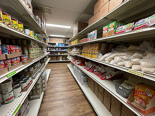 food pantry shelves